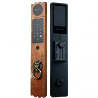 進口原木精雕智能鎖